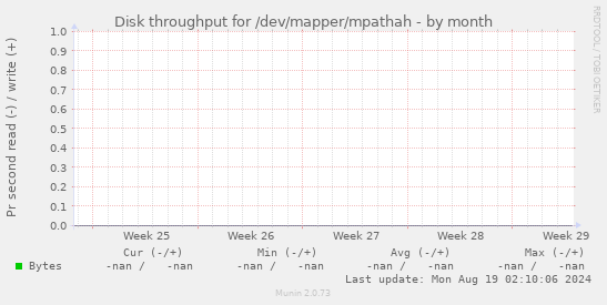 Disk throughput for /dev/mapper/mpathah