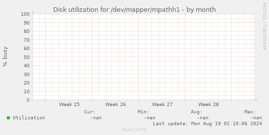 Disk utilization for /dev/mapper/mpathh1