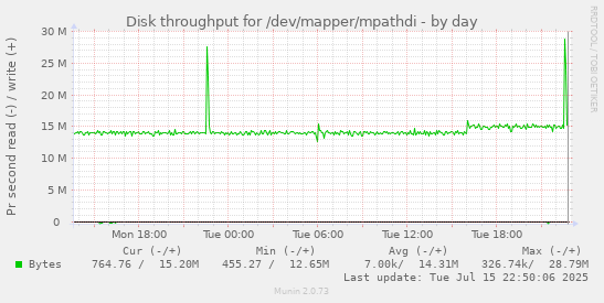 Disk throughput for /dev/mapper/mpathdi