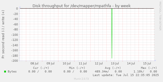 Disk throughput for /dev/mapper/mpathfa