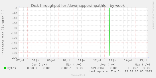 Disk throughput for /dev/mapper/mpathfc