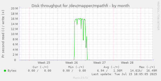 Disk throughput for /dev/mapper/mpathfi