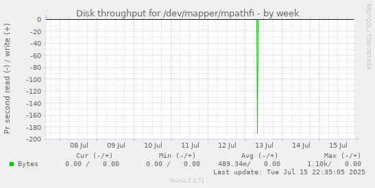 Disk throughput for /dev/mapper/mpathfi