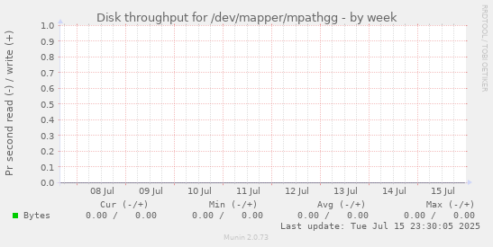 Disk throughput for /dev/mapper/mpathgg