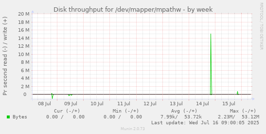 Disk throughput for /dev/mapper/mpathw