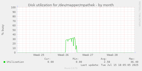 Disk utilization for /dev/mapper/mpathek