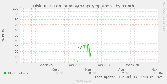 Disk utilization for /dev/mapper/mpathep