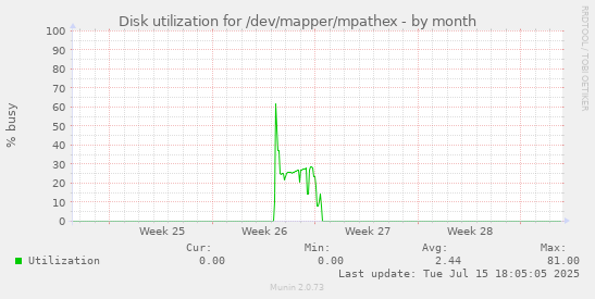 Disk utilization for /dev/mapper/mpathex