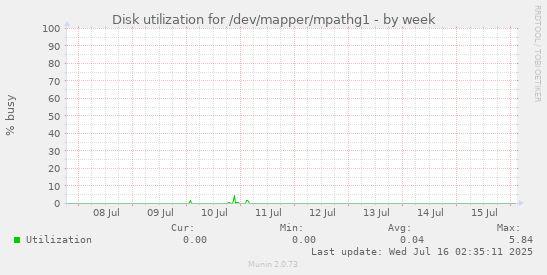 Disk utilization for /dev/mapper/mpathg1