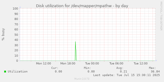 Disk utilization for /dev/mapper/mpathw