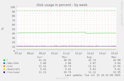 Disk usage in percent